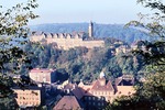 August 1964: Blick vom Reiberg (Stadtpark) zum Oberen Schloss