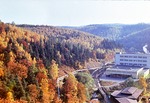 14.10.1972: Blick vom Hohen Stein ins Gltzschtal mit Neubau der Papierfabrik