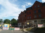 14.09.2019: Blick von der Zeulenrodaer Strae auf das einsturzgefhrdete Haus