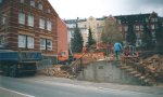 Anfang 2004: Abriss des unteren Gebäudes, Blick von der Reichenbacher Straße