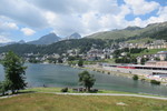 31.07.2020: Engadin - Blick über den St. Moritzersee auf St. Moritz Dorf