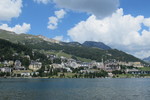 31.07.2020: Engadin - Blick über den St. Moritzersee auf St. Moritz Dorf
