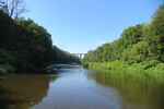 11.08.2019: Sachsen (Sonstiges) - Blick von der Chemnitzmndung ber die Zwickauer Mulde flussaufwrts zum Ghrener Viadukt