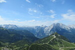 27.07.2021: Berchtesgadener Land - Blick vom Aufstieg zum Hohen Brett auf Watzmann, Jenner und Steinernes Meer