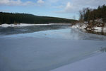 08.01.2011: Vogtland - Blick von der Vorsperre Bobenneukirchen auf die zugefrorene Talsperre Dröda