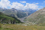 24.07.2018: Tignes / Val d'Isere - Blick von der Strae zum Col d'Iseran auf Val d'Isere