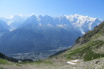 03.08.2018: Chamonix-Mont-Blanc - Blick auf das Mont-Blanc-Massiv, im Tal Chamonix