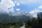 04.08.2018: Chamonix-Mont-Blanc - Blick vom Arvetal unterhalb von Chamonix auf das Mont-Blanc-Massiv