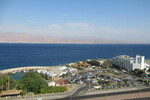 22.08.2023: Rotes Meer - Blick vom Hotel Prima Music in Eilat in Richtung Westen über den Golf nach Jordanien