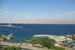 22.08.2023: Rotes Meer - Blick vom Hotel Prima Music in Eilat in Richtung Nordwesten (Akaba, Jordanien)