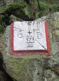 Grenzmarkierung CZ/PL im Heuscheuergebirge